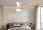 Dos hogar integrado de madera sólido de la lámpara 110V de la fan de la sala de estar del techo de la hoja